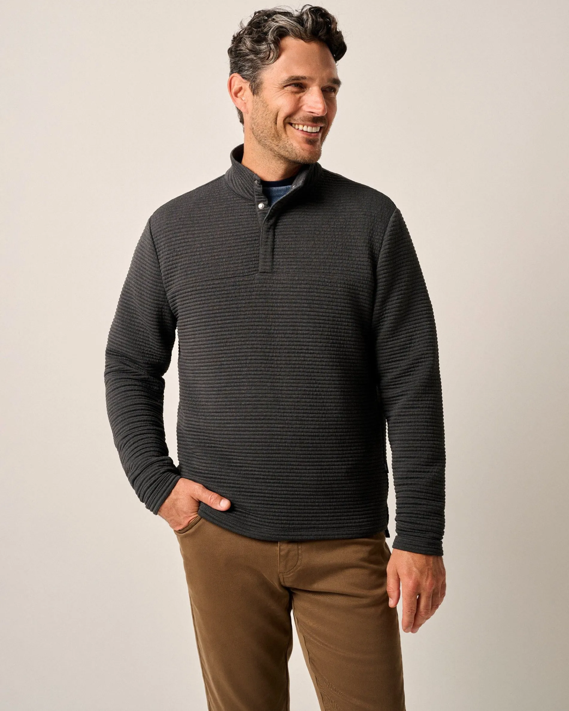 Benjy Heathered Henley Pullover