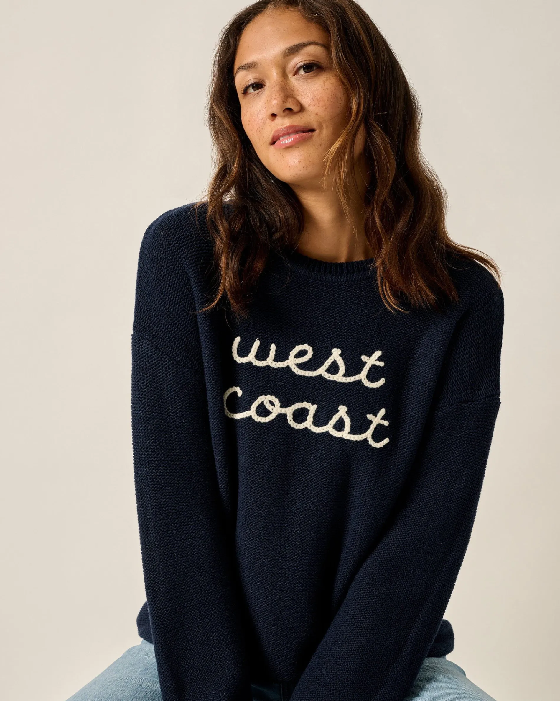 Coastal Chloe Cotton Blend Crewneck Sweater