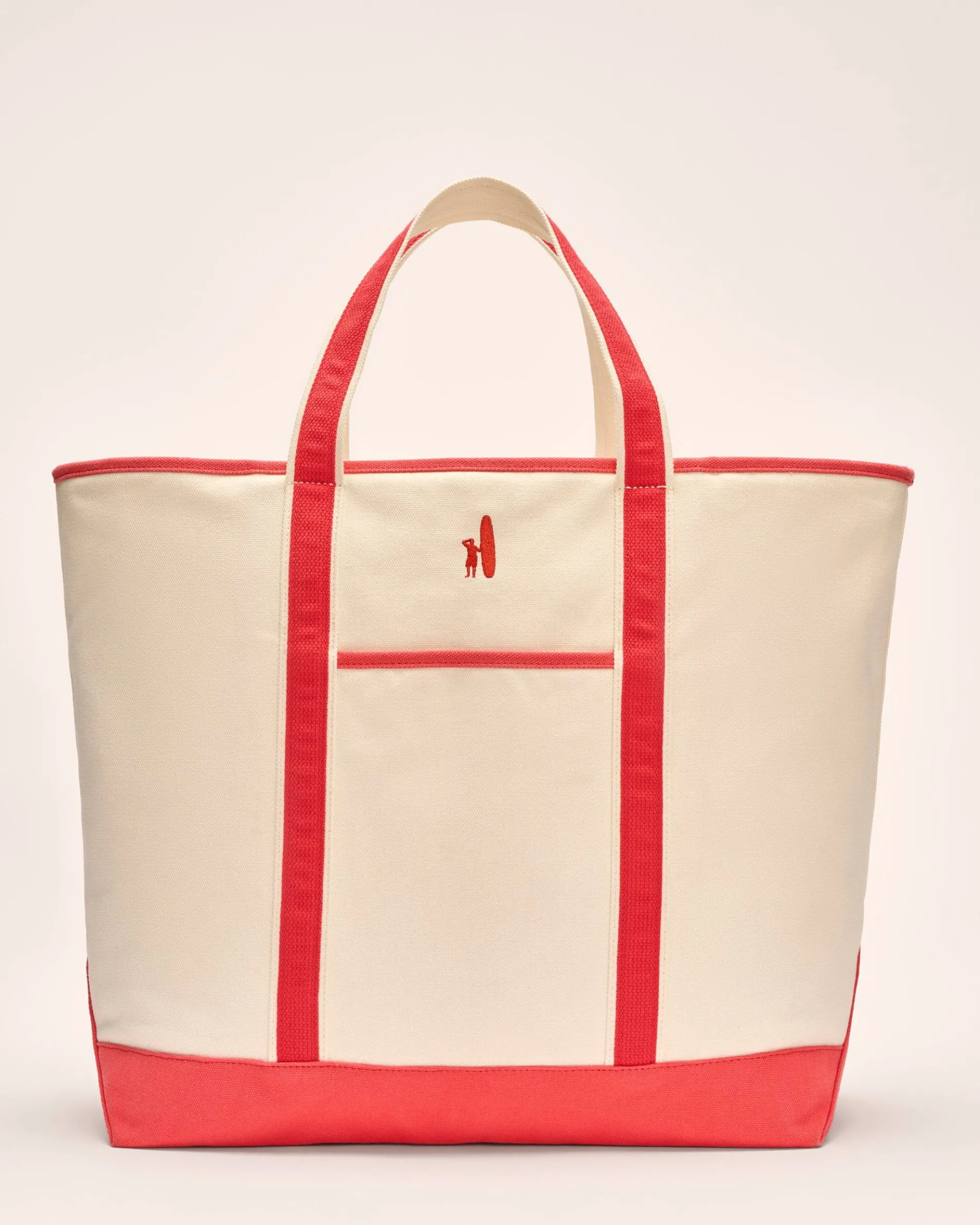 Color Block Canvas Tote Bag