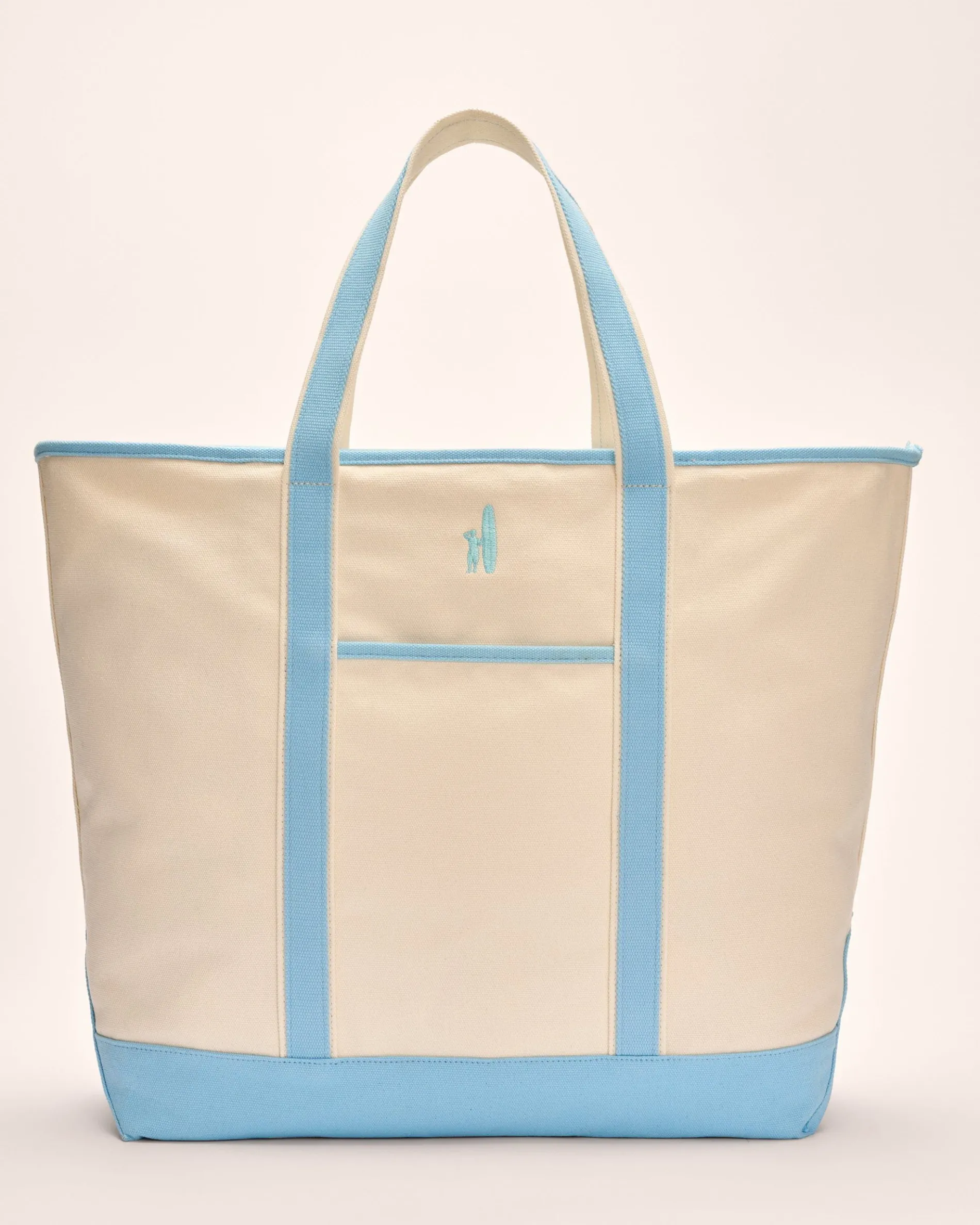 Color Block Canvas Tote Bag