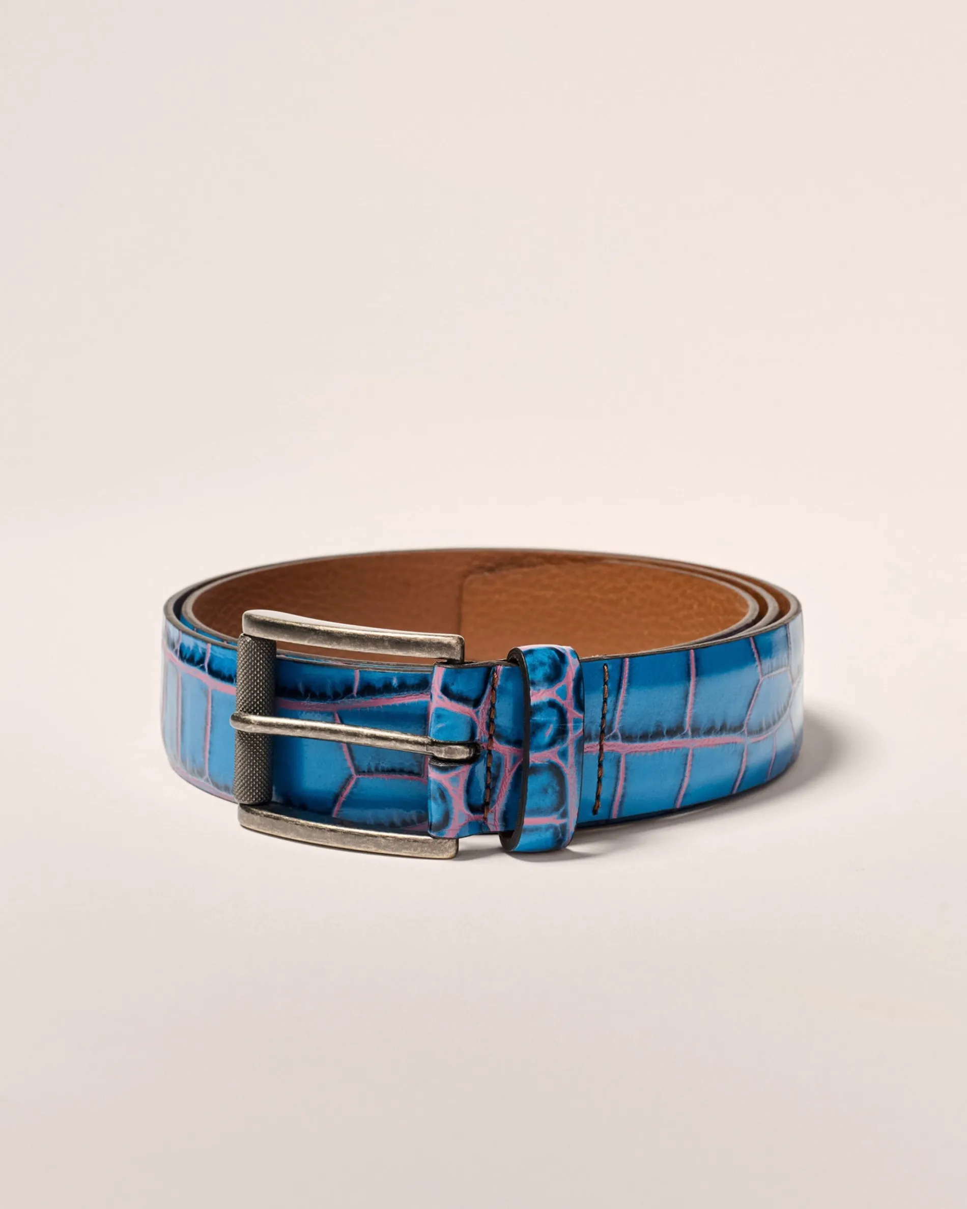 Crocco Leather Embossed Belt