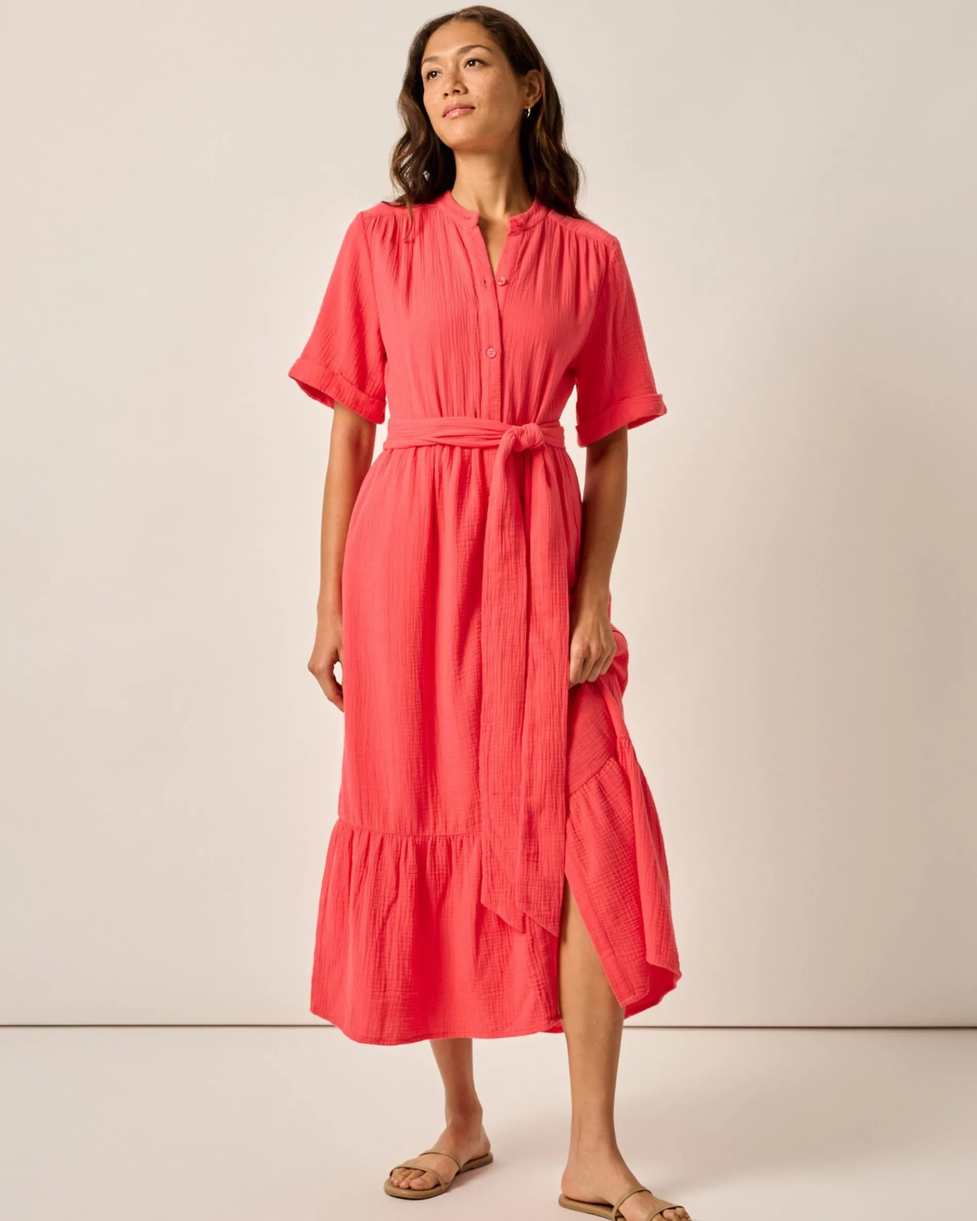 Julie Button Up Cotton Maxi Dress