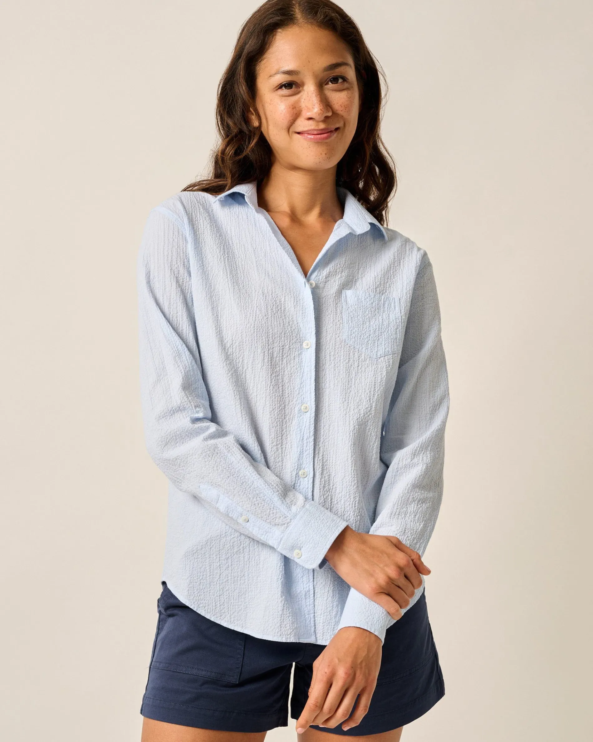 Marisa Stretch Cotton Button Down Shirt