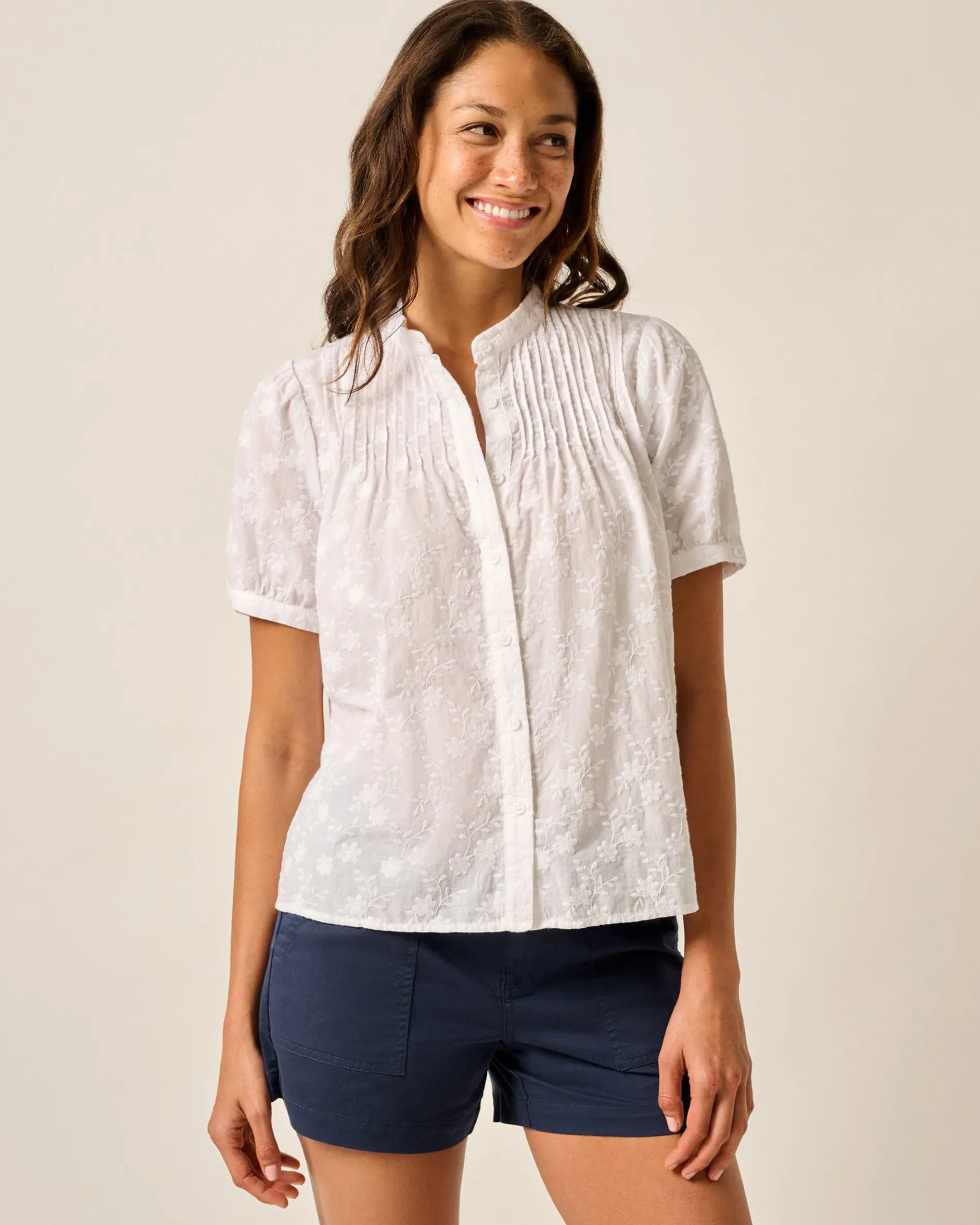 Rosie Pintuck Cotton Blouse