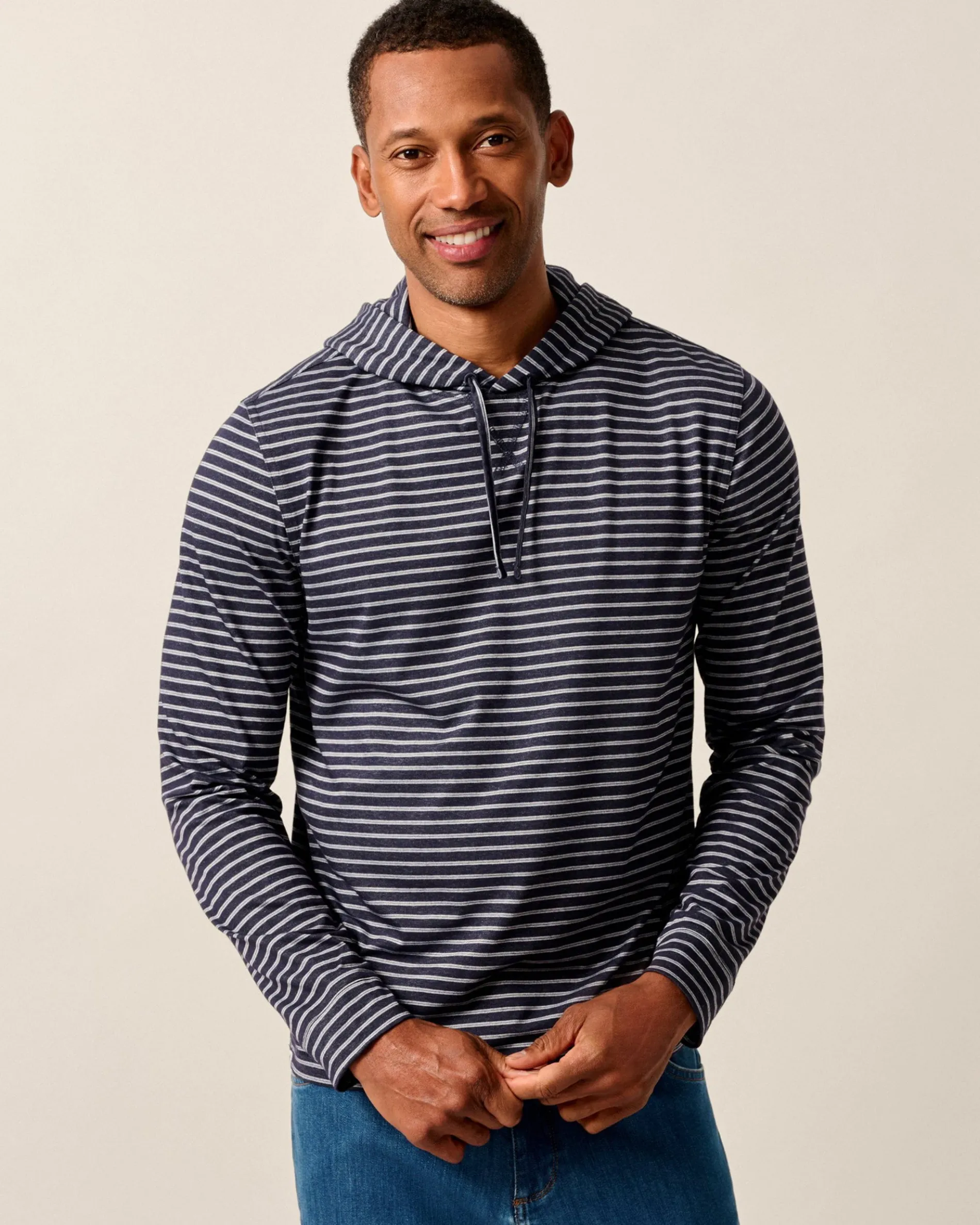 Wycliff Striped Long-Sleeve T-Shirt Hoodie